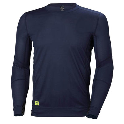Helly Hansen Lifa Baselayer Crewneck Long Sleeve T-Shirt Navy 1 Front #colour_navy