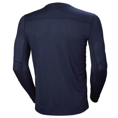 Helly Hansen Lifa Baselayer Crewneck Long Sleeve T-Shirt Navy 2 Rear #colour_navy