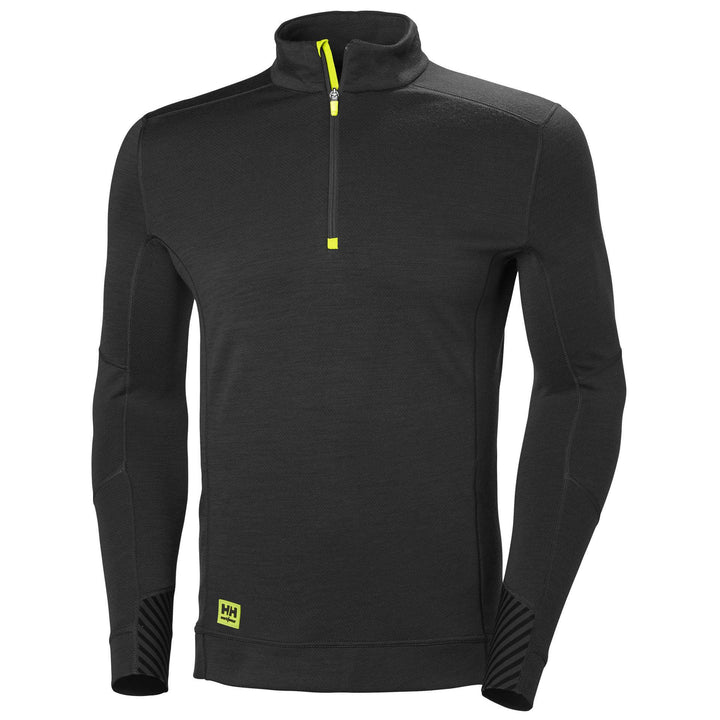 Helly Hansen Lifa Baselayer Half Zip Shirt Black 1 Front #colour_black