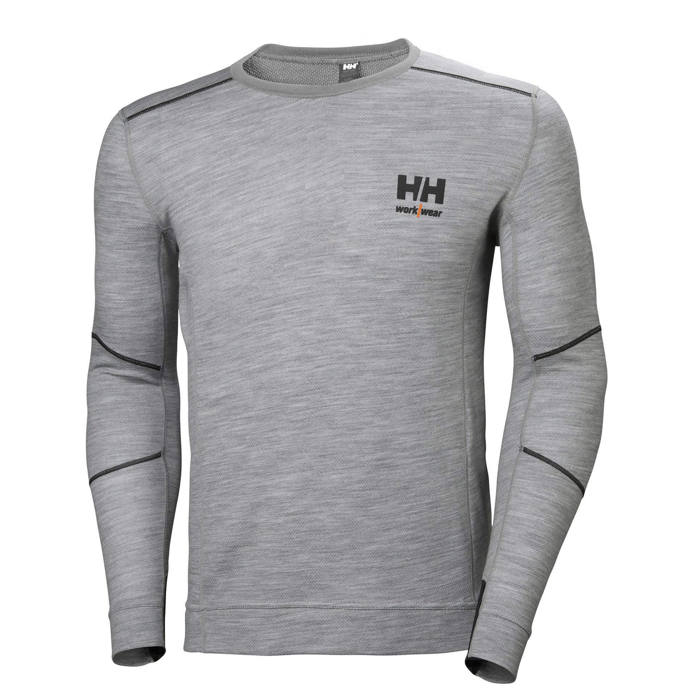 Helly Hansen Lifa Baselayer Merino Crewneck Long Sleeve Shirt Grey Melange 1 Front #colour_grey-melange