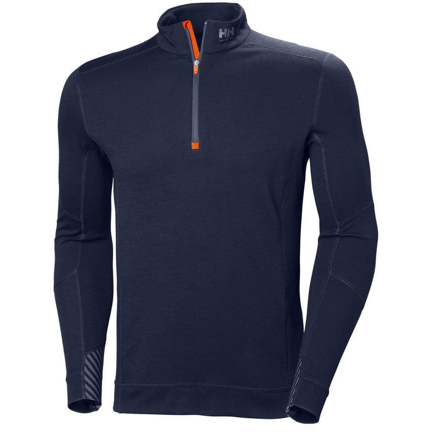 Helly Hansen Lifa Baselayer Merino Half Zip Long Sleeve Shirt Navy 1 Front