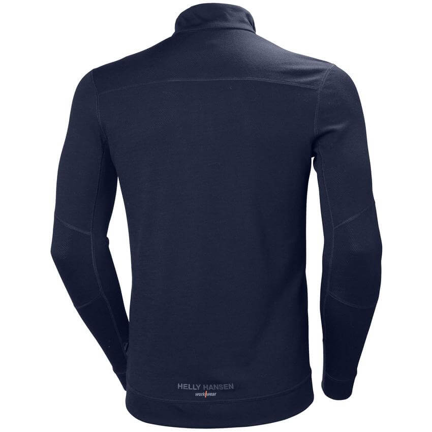 Helly Hansen Lifa Baselayer  Merino Half Zip Long Sleeve Shirt Navy 2 Rear #colour_navy