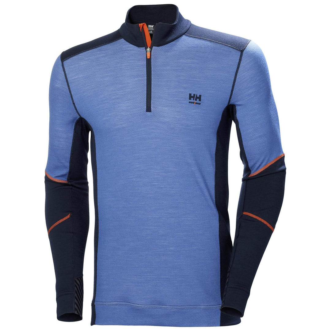 Helly Hansen Lifa Baselayer Merino Half Zip Long Sleeve Shirt Navy/Stone Blue 1 Front