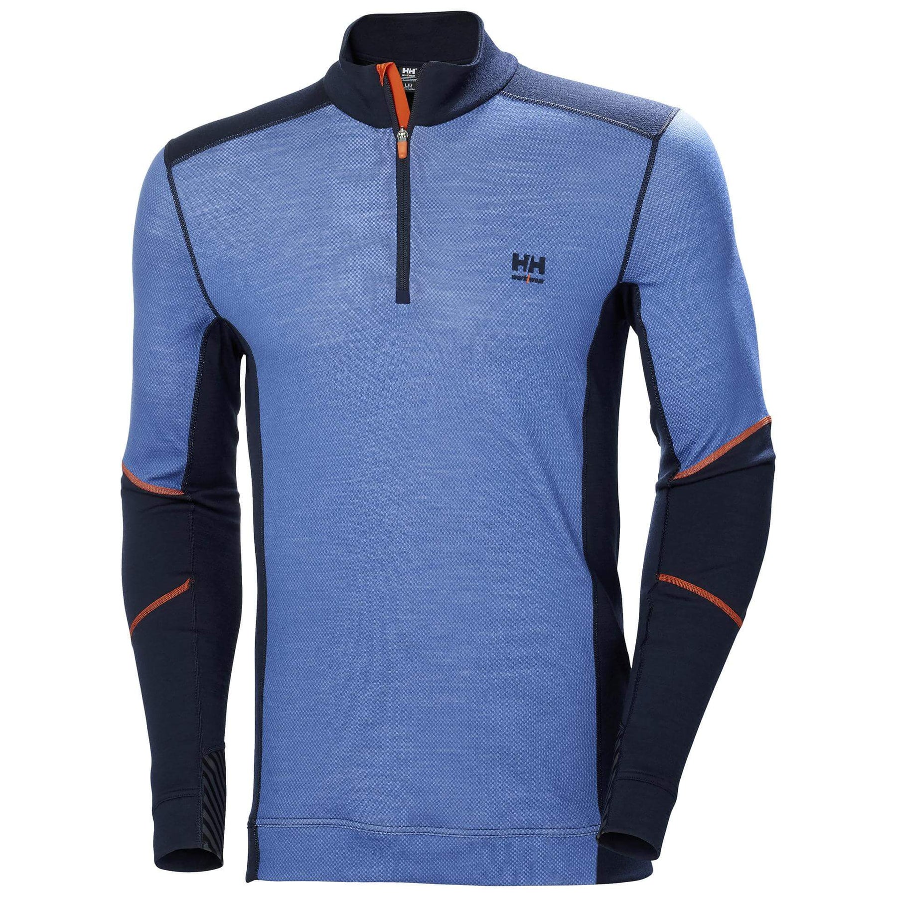 Helly Hansen Lifa Baselayer Merino Half Zip Long Sleeve Shirt Navy/Stone Blue 1 Front