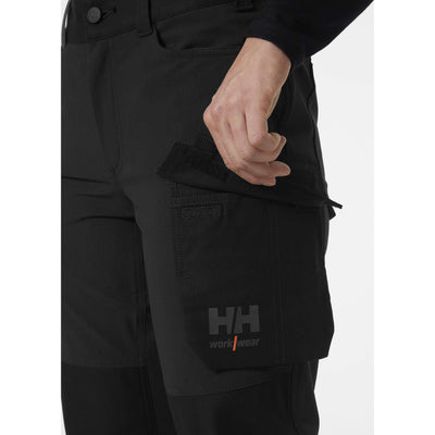Helly Hansen Luna 4X Womens 4-Way-Stretch Cargo Trousers Black Feature 1#colour_black