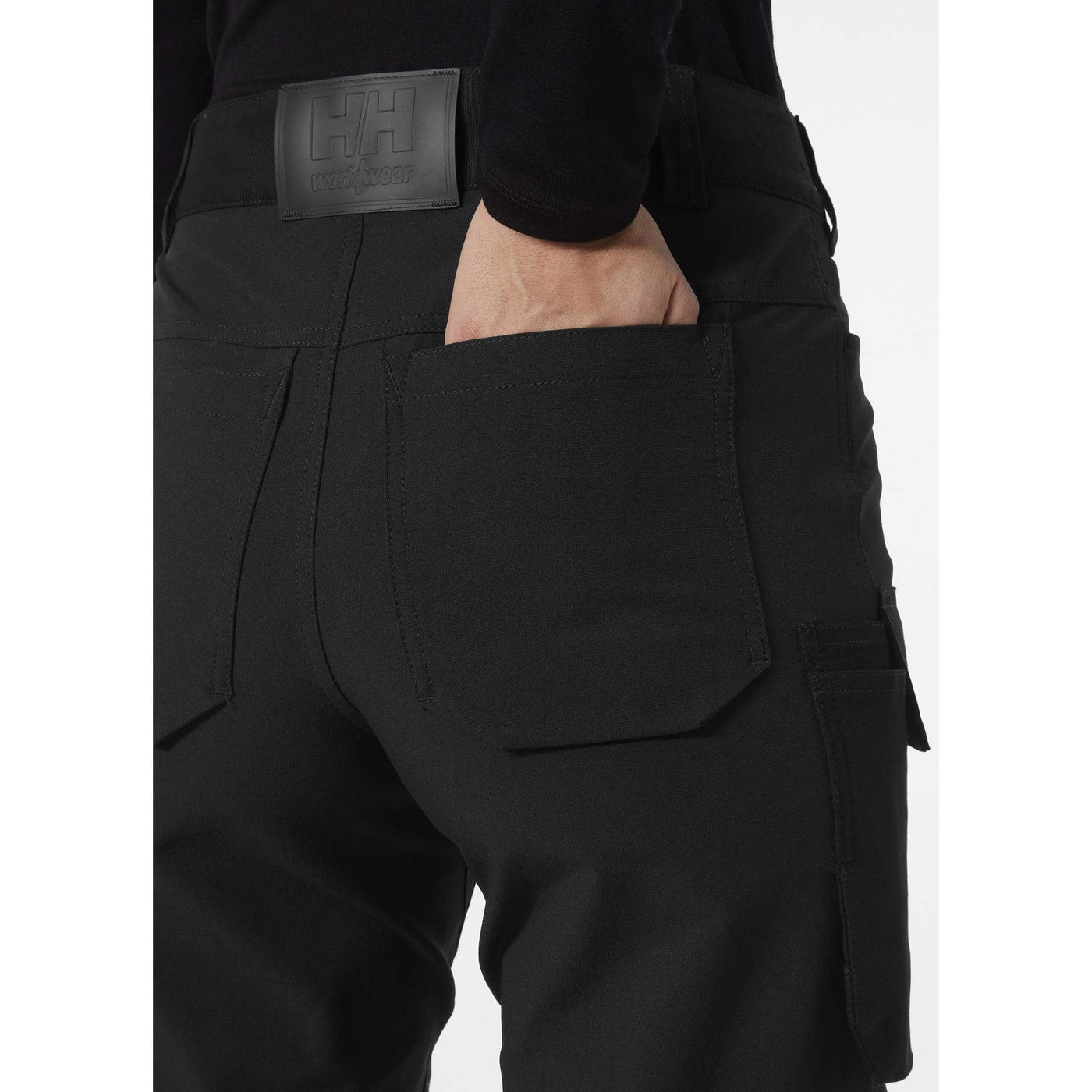 Helly Hansen Luna 4X Womens 4-Way-Stretch Cargo Trousers Black Feature 2#colour_black