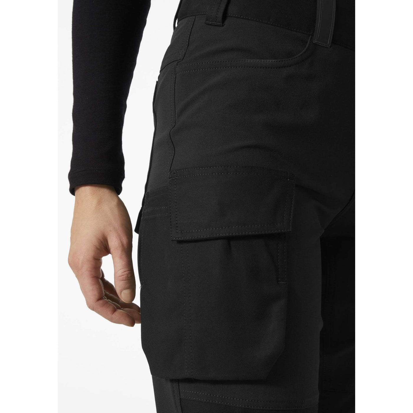 Helly Hansen Luna 4X Womens 4-Way-Stretch Cargo Trousers Black Feature 3#colour_black
