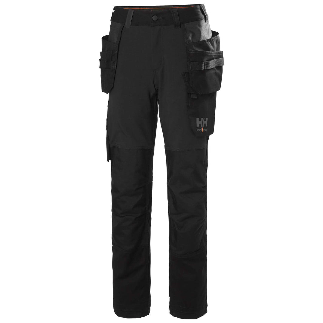 Helly Hansen Luna 4X Womens 4-Way-Stretch Construction Trousers Black Front#colour_black