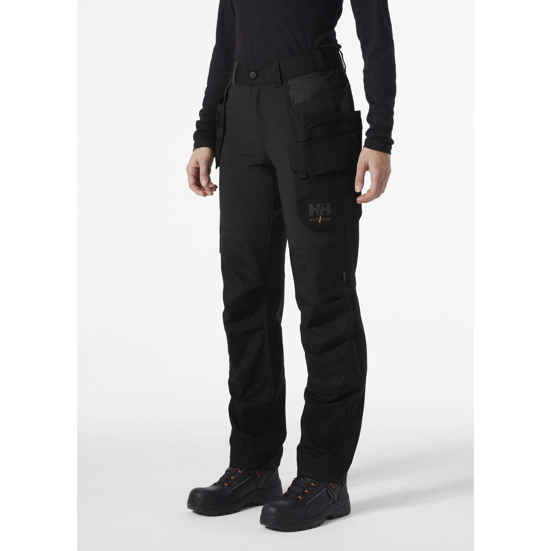 Helly Hansen Luna 4X Womens 4-Way-Stretch Construction Trousers Black OnBody 1#colour_black