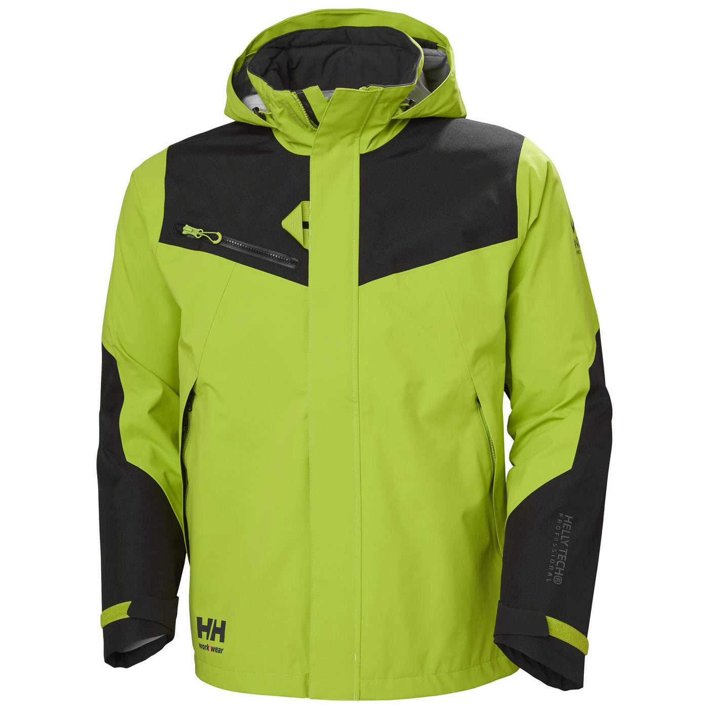 Helly Hansen Magni 3 Layer Waterproof Shell Jacket Dark Lime 1 Front #colour_dark-lime