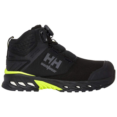 Helly Hansen Magni Evolution Mid BOA S7L HT Wide Fit Composite Waterproof Safety Boots Black/Dark Lime Detail 1#colour_black-dark-lime