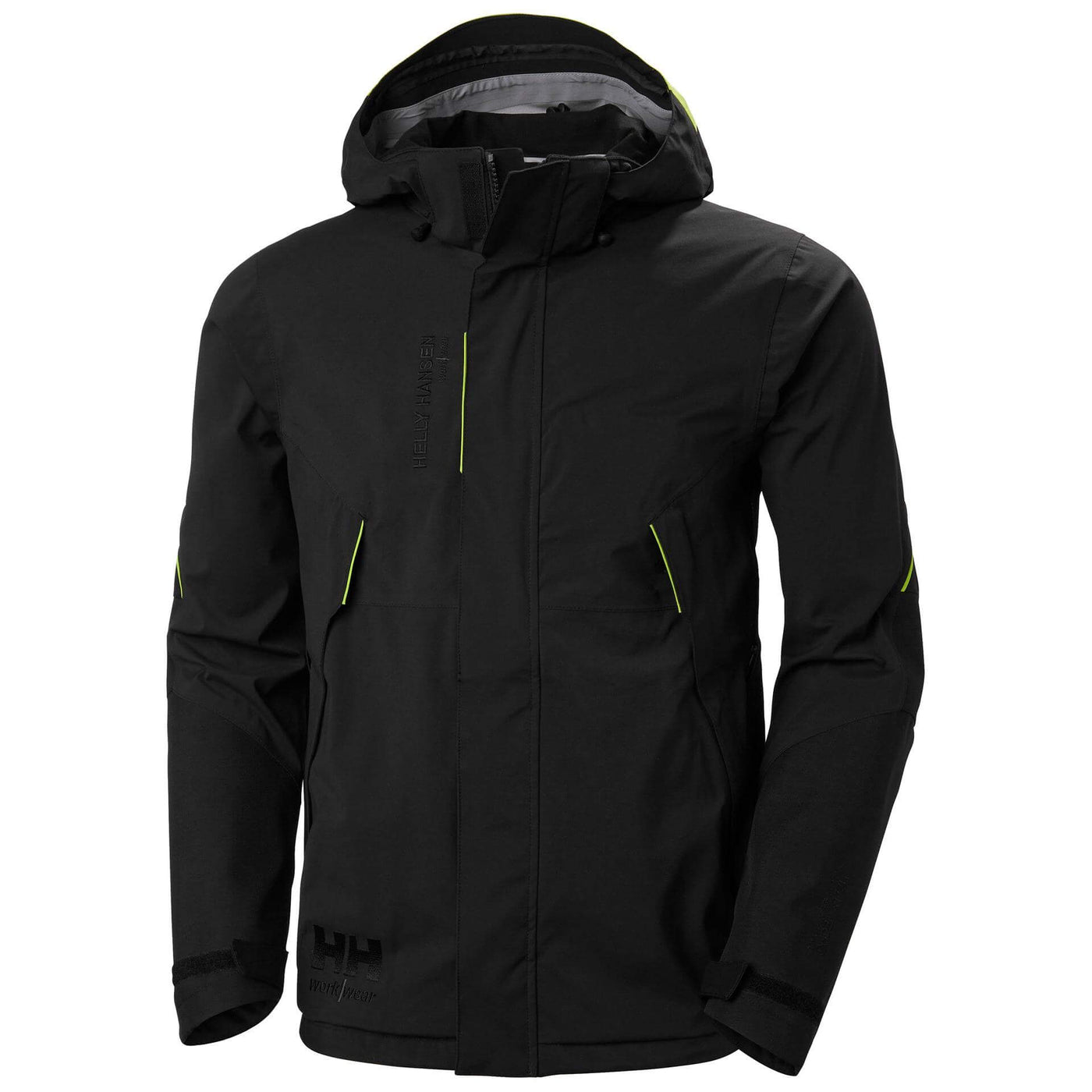Helly Hansen Magni Evolution Waterproof Shell Jacket Black Front#colour_black
