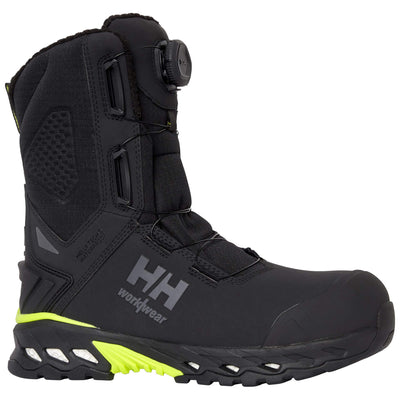 Helly Hansen Magni Evolution Winter Tall BOA S7L HT Wide Fit Composite Waterproof Safety Boots Black/Dark Lime Front#colour_black-dark-lime