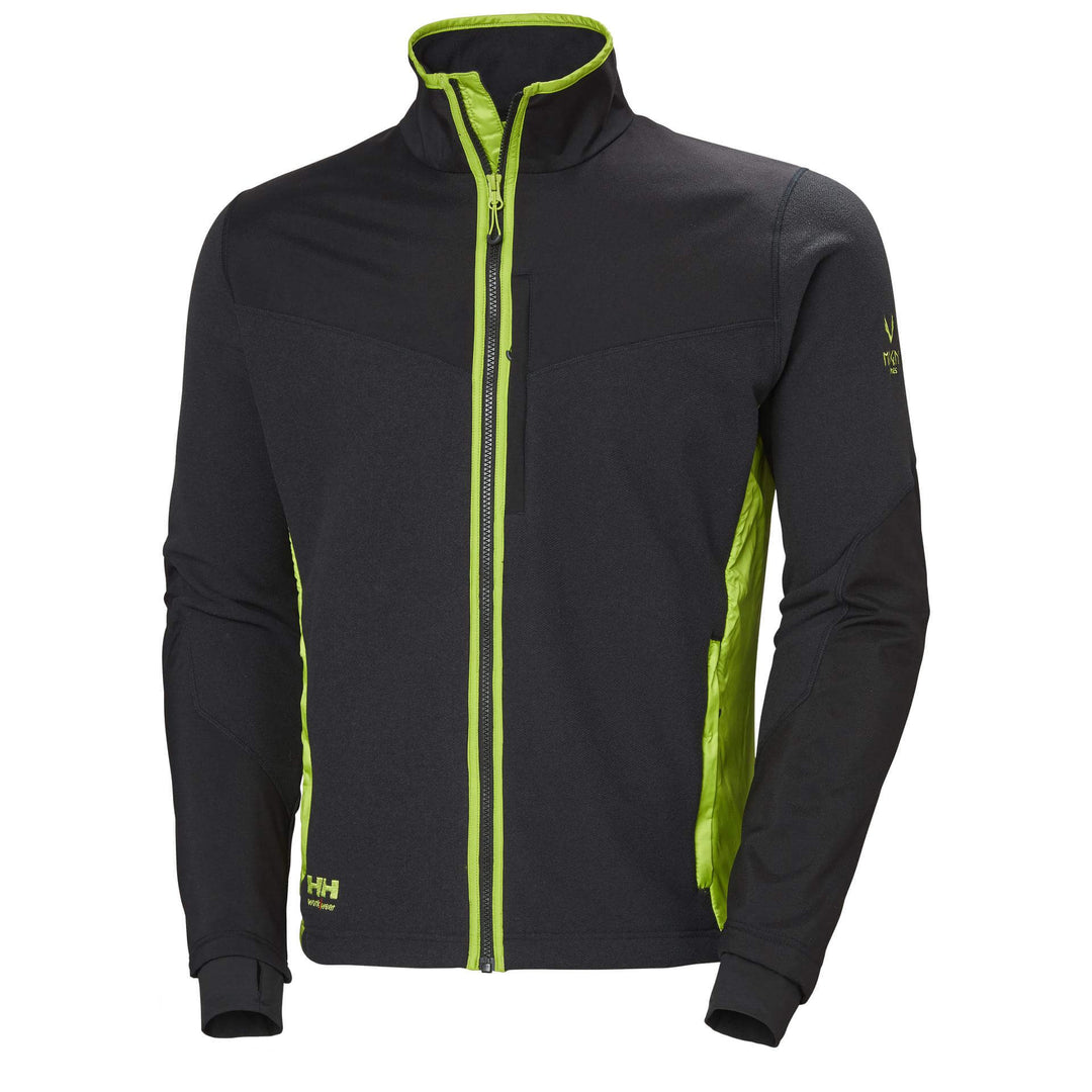 Helly Hansen Magni Fleece Jacket Black/Dark Lime 1 Front #colour_black-dark-lime