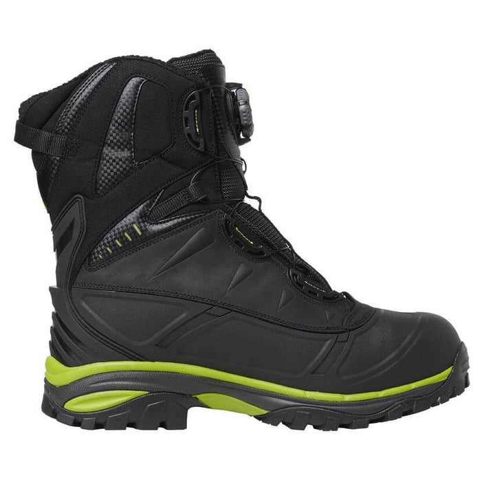 Helly Hansen Magni Winter Tall Boa Waterproof Composite Toe Cap Safety Work Boots Black/Dark Lime 2 Side #colour_black-dark-lime