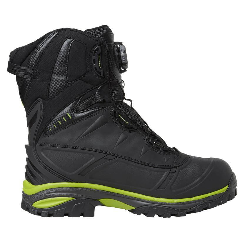 Helly Hansen Magni Winter Tall Boa Waterproof Composite Toe Cap Safety Work Boots Black/Dark Lime 2 Side #colour_black-dark-lime