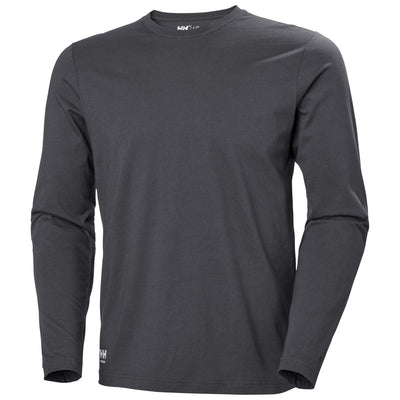 Helly Hansen Manchester Longsleeve T-Shirt Dark Grey 1 Front #colour_dark-grey