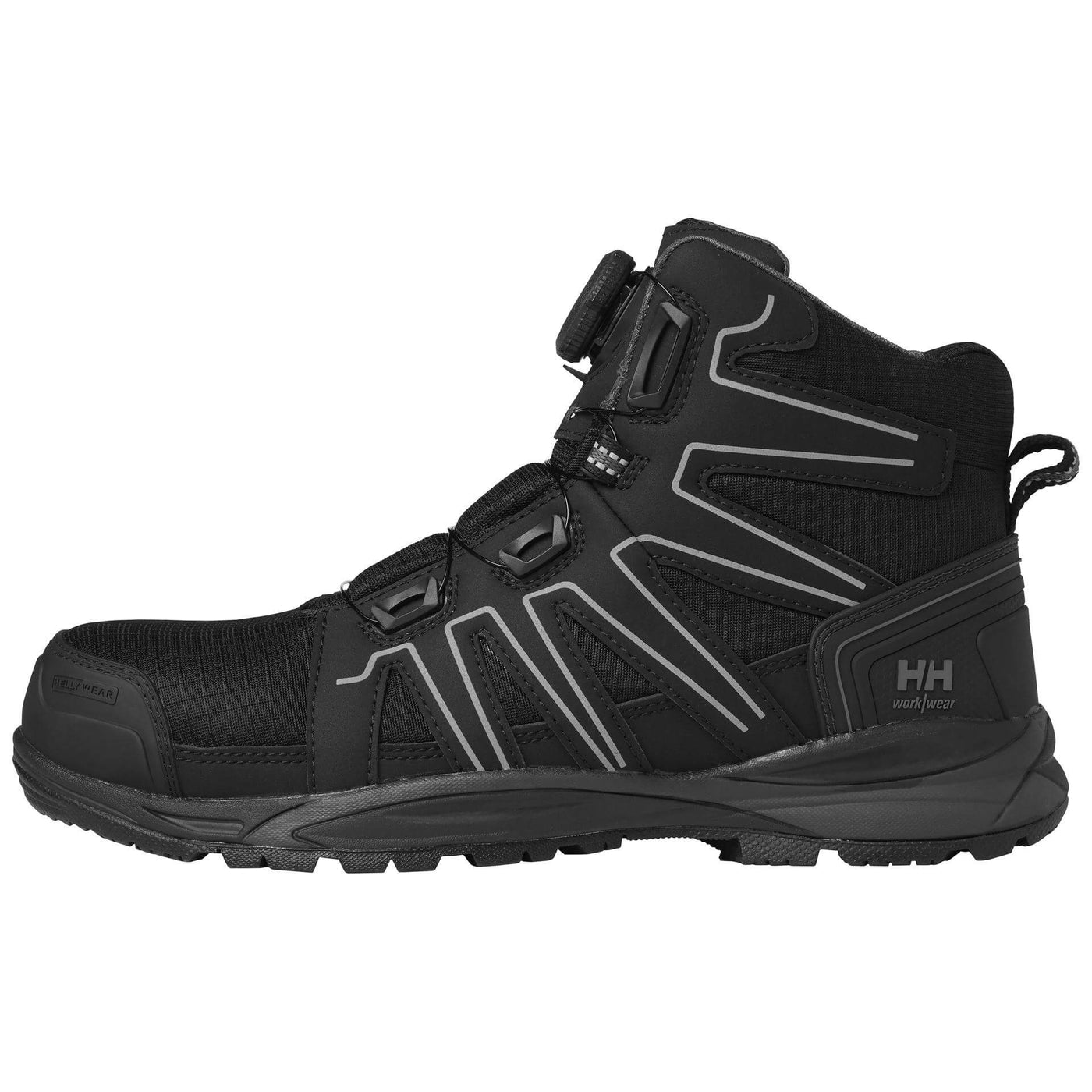 Helly Hansen Manchester Mid BOA S3 Composite Toe Safety Boots Black/Grey Detail 1#colour_black-grey