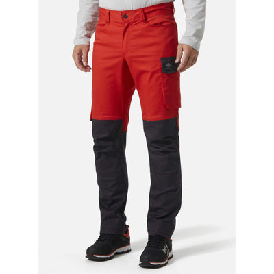 Helly Hansen Manchester Stretch Construction Trousers Alert Red/Ebony 1 Front #colour_alert-red-ebony