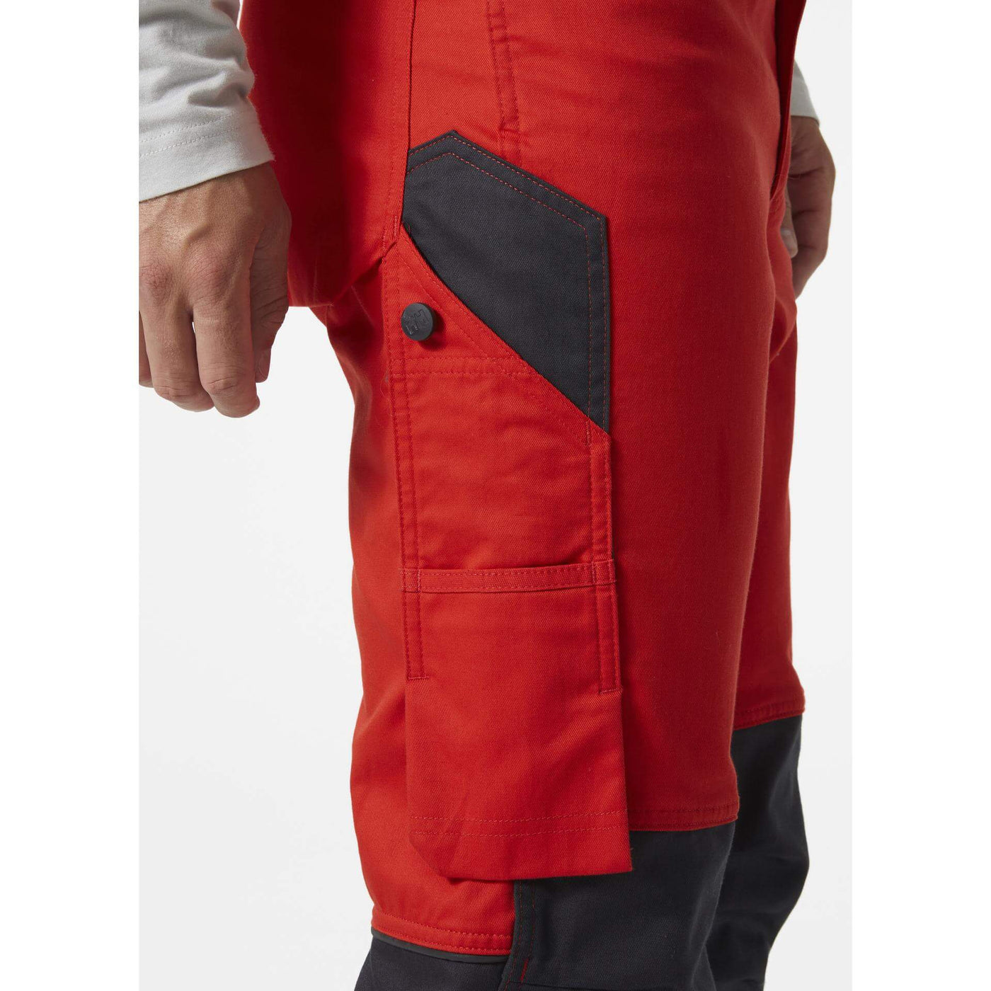 Helly Hansen Manchester Stretch Construction Trousers Alert Red/Ebony 2 Rear #colour_alert-red-ebony