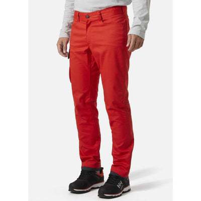 Helly Hansen Manchester Stretch Service Trousers Alert Red/Ebony OnBody 1#colour_alert-red-ebony