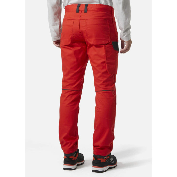 Helly Hansen Manchester Stretch Service Trousers Alert Red/Ebony OnBody 2#colour_alert-red-ebony