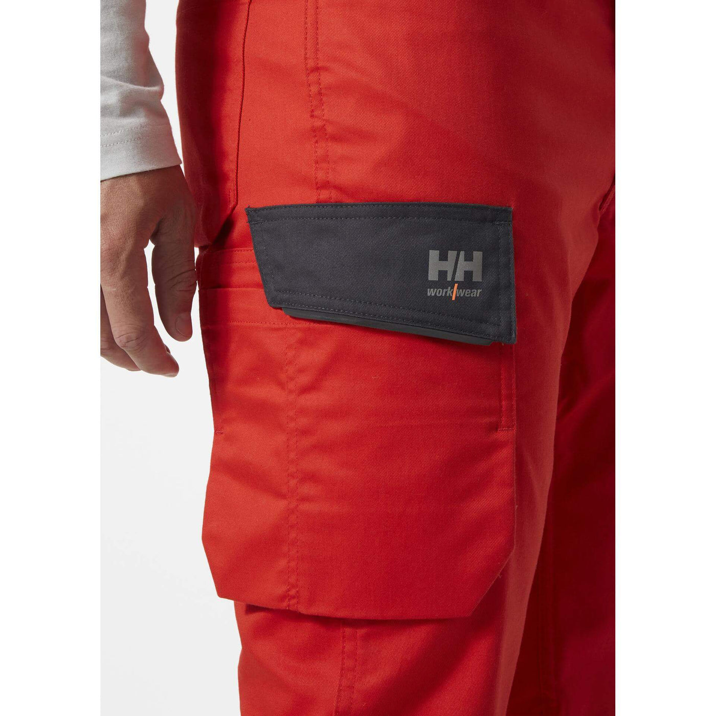 Helly Hansen Manchester Stretch Service Trousers Alert Red/Ebony Feature 1#colour_alert-red-ebony