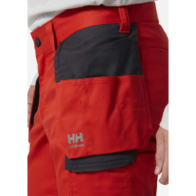 Helly Hansen Manchester Stretch Work Trousers Alert Red/Ebony Feature 2#colour_alert-red-ebony