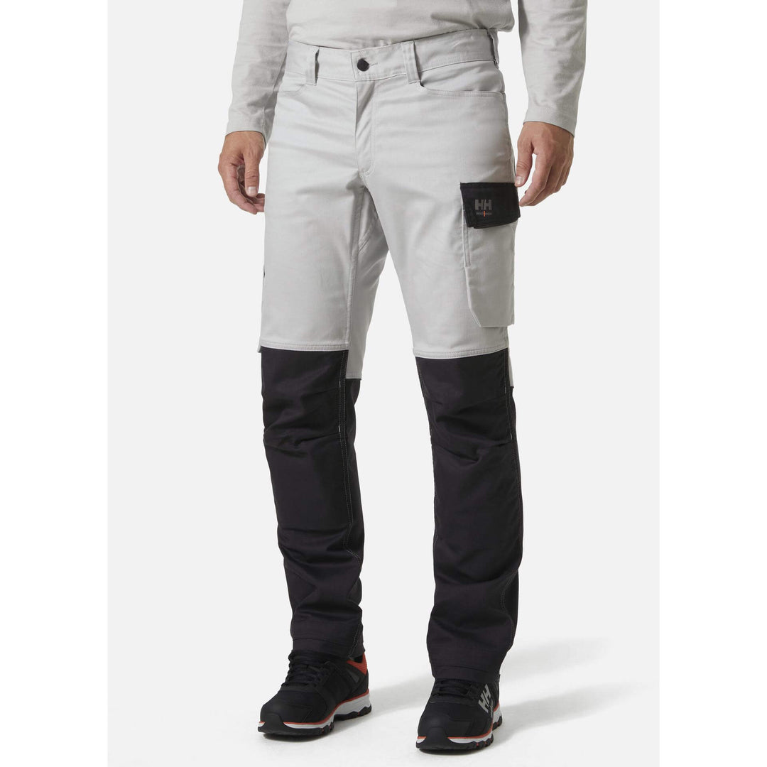 Helly Hansen Manchester Stretch Work Trousers Grey Fog/Ebony 2 Rear #colour_grey-fog-ebony