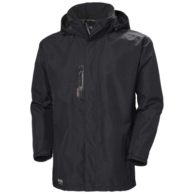 Helly Hansen Manchester Waterproof Shell Coat Black 1 Front #colour_black