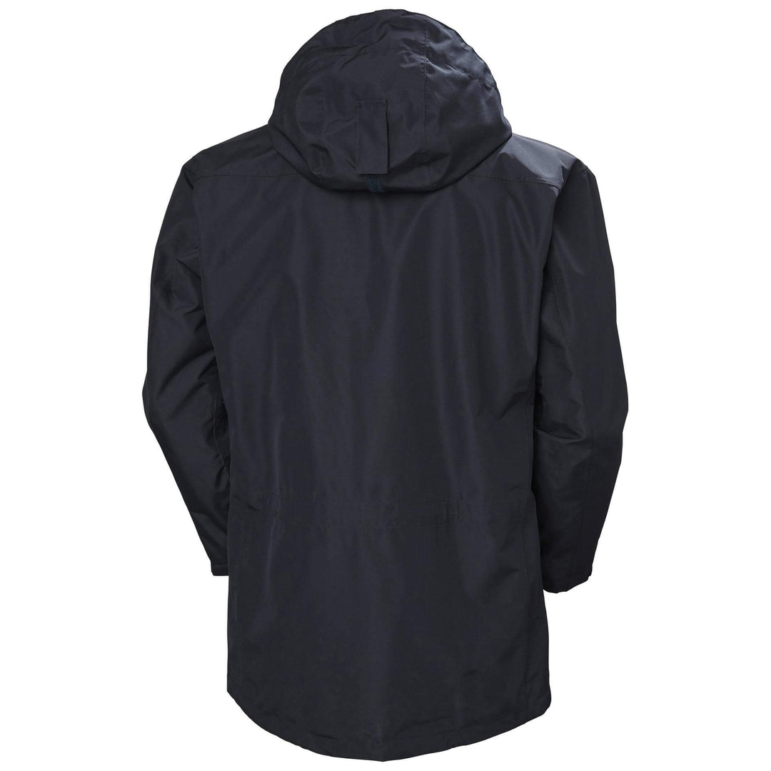 Helly Hansen Manchester Waterproof Shell Coat Navy 2 Rear #colour_navy