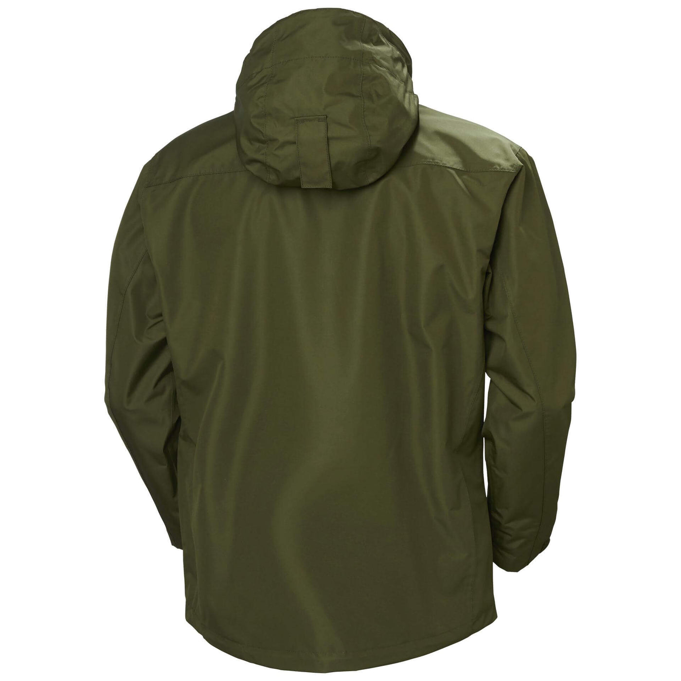 Helly Hansen Manchester Waterproof Shell Jacket Olive Night 2 Rear #colour_olive-night