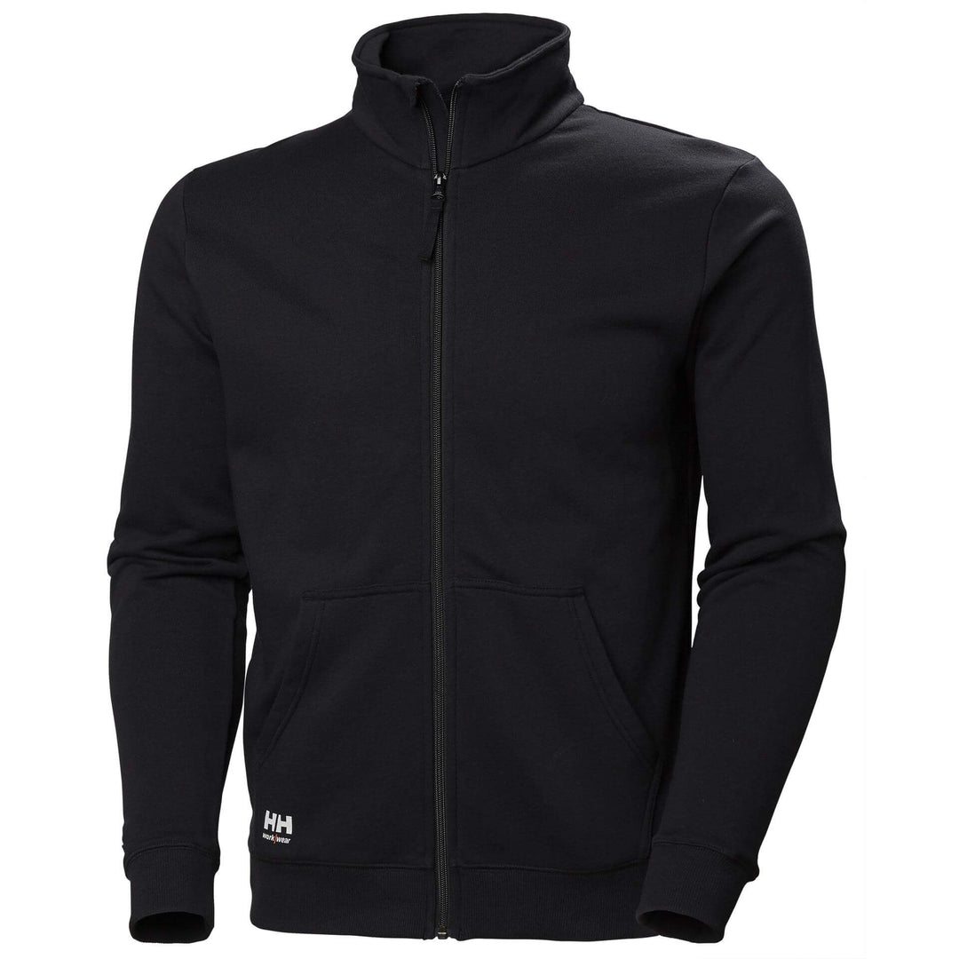 Helly Hansen Manchester Zip Sweatshirt Black Front#colour_black