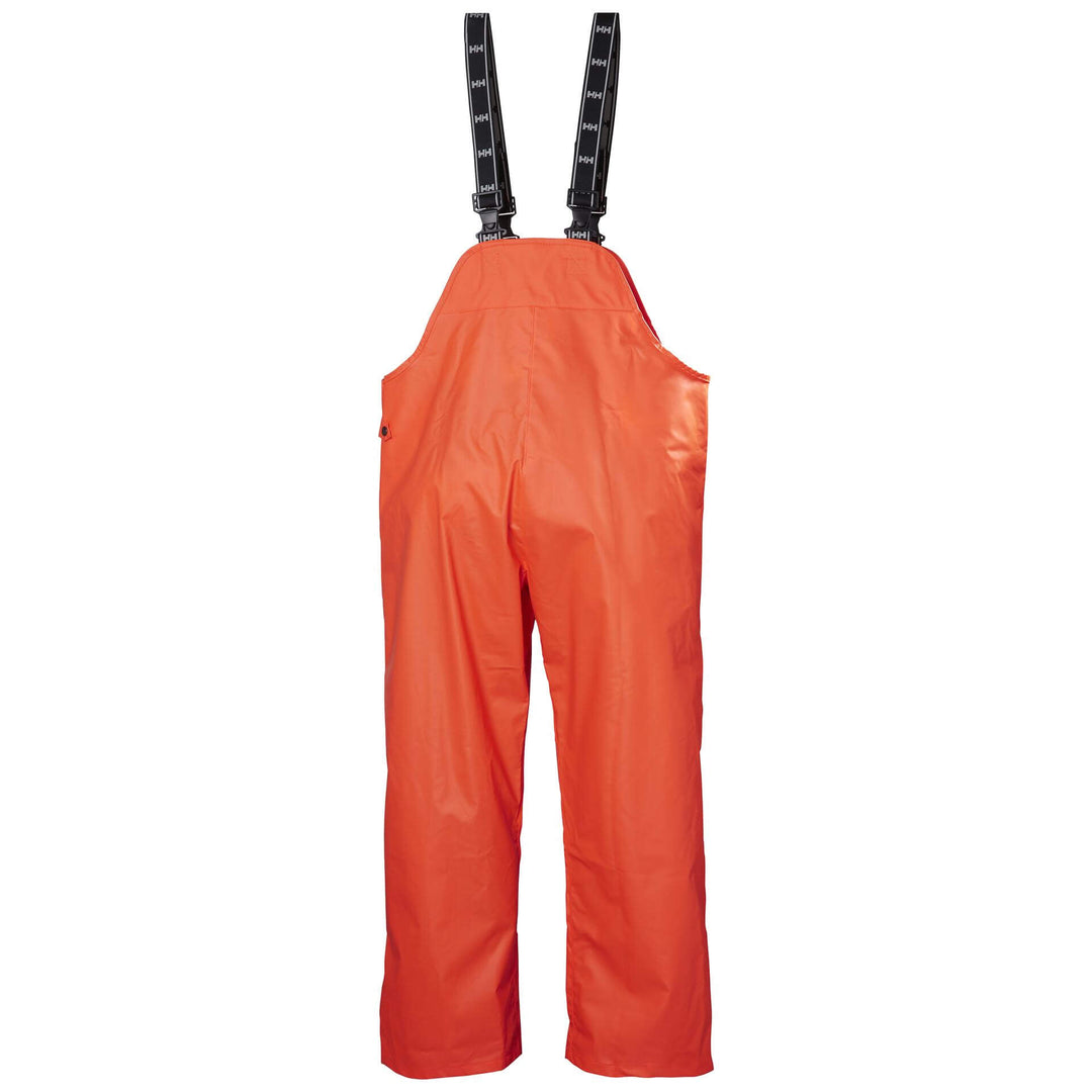 Helly Hansen Mandal Waterproof Bib and Brace Overalls Dark Orange 2 Rear #colour_dark-orange