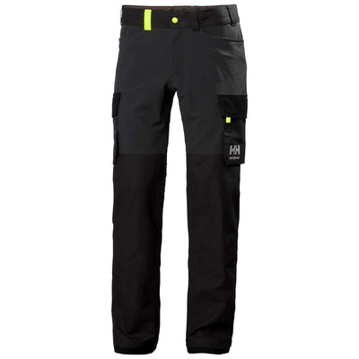Helly Hansen Oxford 4X Stretch Service Trousers Ebony/Black 1 Front #colour_ebony-black