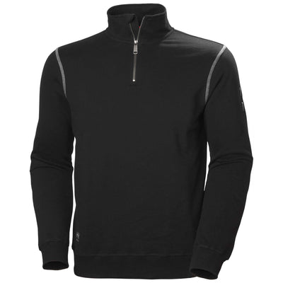 Helly Hansen Oxford Half Zip Sweatshirt Black 1 Front #colour_black