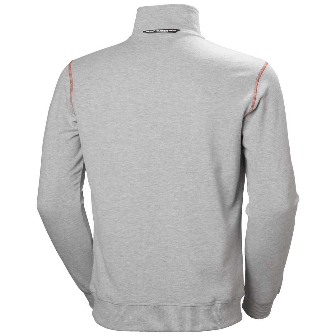 Helly Hansen Oxford Half Zip Sweatshirt Grey Melange 2 Rear #colour_grey-melange