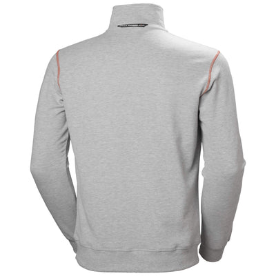 Helly Hansen Oxford Half Zip Sweatshirt Grey Melange 2 Rear #colour_grey-melange