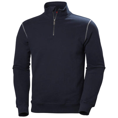 Helly Hansen Oxford Half Zip Sweatshirt Navy 1 Front #colour_navy