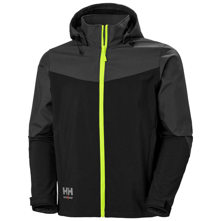 Helly Hansen Oxford Hooded Softshell Jacket Black/Ebony 1 Front #colour_black-ebony