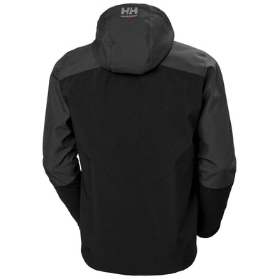 Helly Hansen Oxford Hooded Softshell Jacket Black/Ebony 2 Rear #colour_black-ebony
