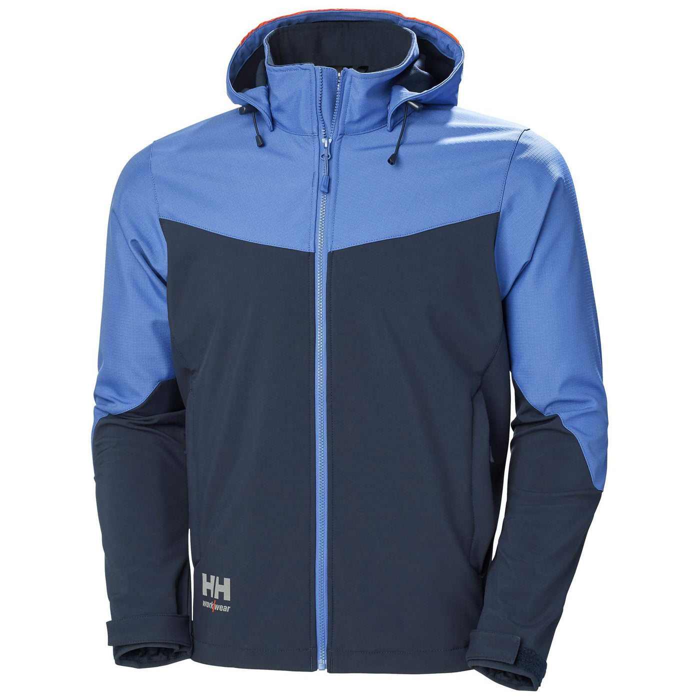 Helly Hansen Oxford Hooded Softshell Jacket Navy/Stone Blue 1 Front #colour_navy-stone-blue
