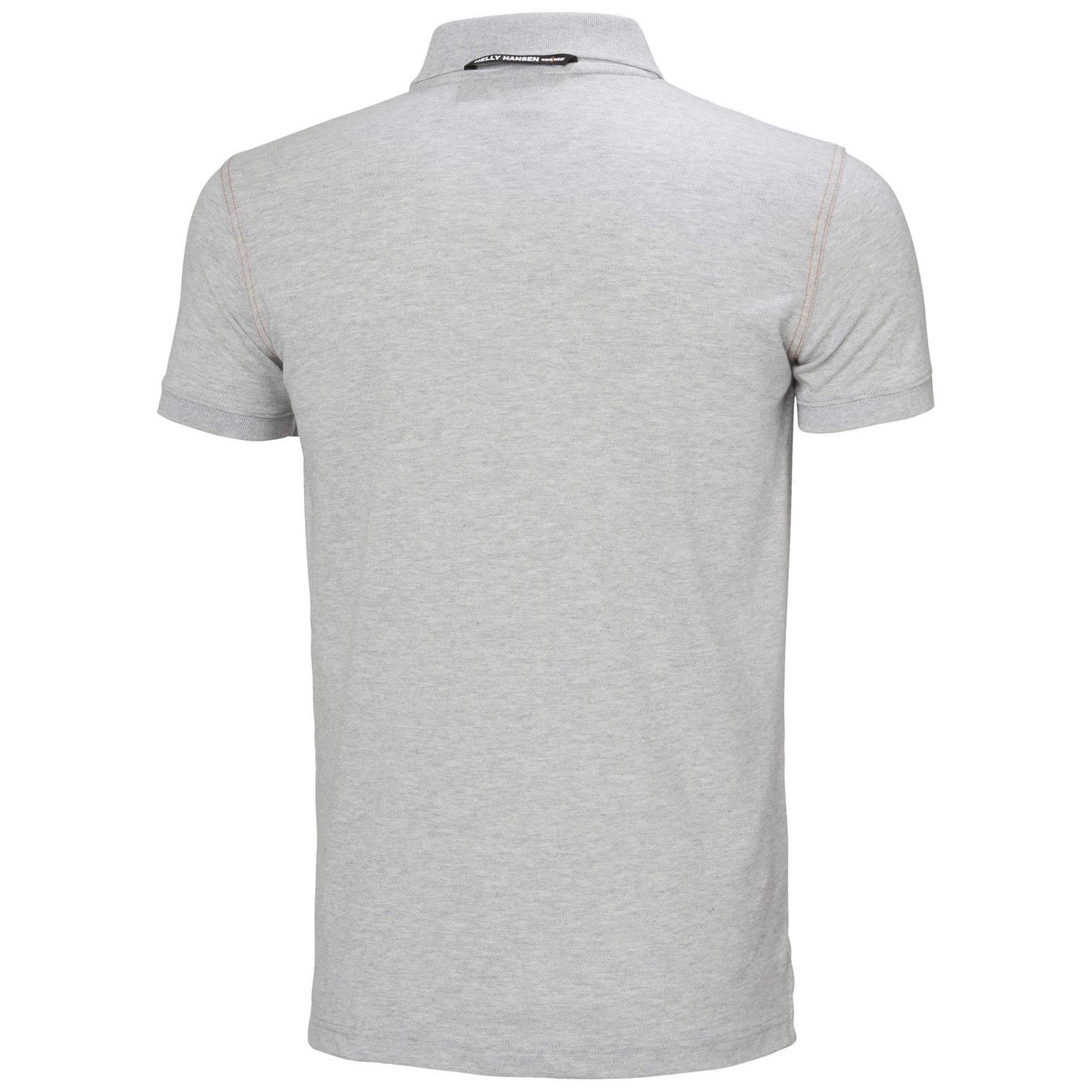 Helly Hansen Oxford Polo Shirt Shirt Grey Melange 2 Rear #colour_grey-melange