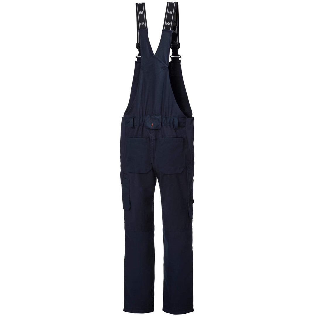 Helly Hansen Oxford Stretch Bib and Brace Trousers Navy 2 Rear #colour_navy