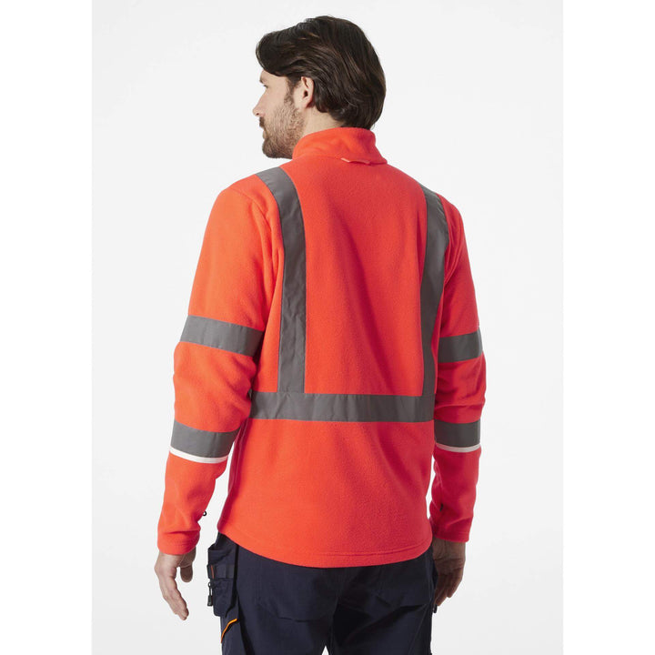 Helly Hansen UC-ME Hi-Vis Fleece Jacket Red OnBody 2#colour_red