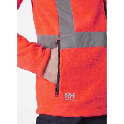 Helly Hansen UC-ME Hi-Vis Fleece Jacket Red Feature 1#colour_red