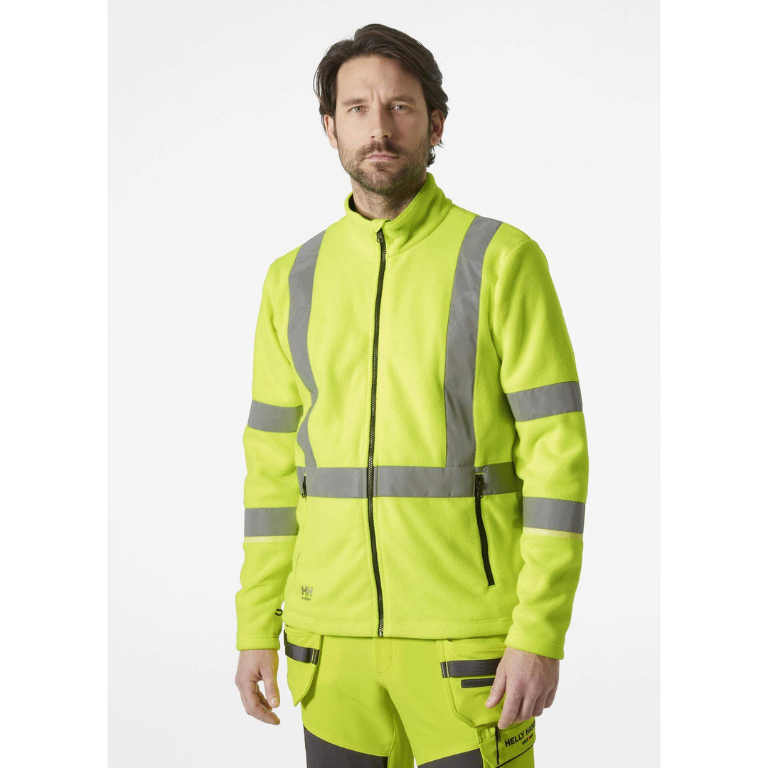 Helly Hansen UC-ME Hi-Vis Fleece Jacket Yellow OnBody 1#colour_yellow