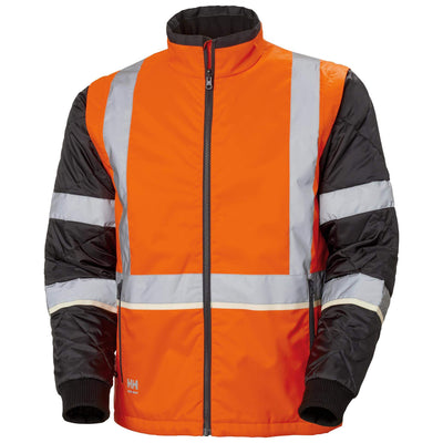 Helly Hansen UC-ME Hi Vis Insulator Jacket Hi Vis Orange/Ebony 1 Front #colour_hi-vis-orange-ebony