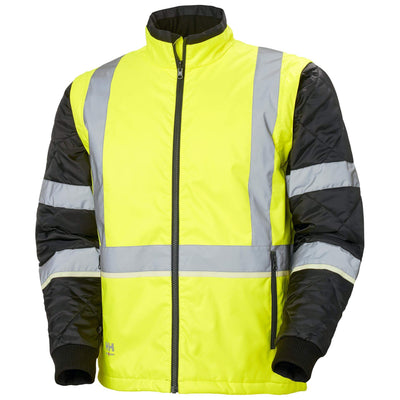 Helly Hansen UC-ME Hi Vis Insulator Jacket Hi Vis Yellow/Ebony 1 Front #colour_hi-vis-yellow-ebony