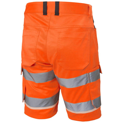 Helly Hansen UC-ME Hi-Vis Stretch Cargo Shorts Orange/Ebony Back#colour_orange-ebony